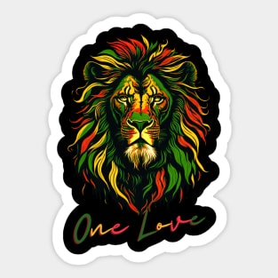 One Love Reggae Rasta Lion Sticker